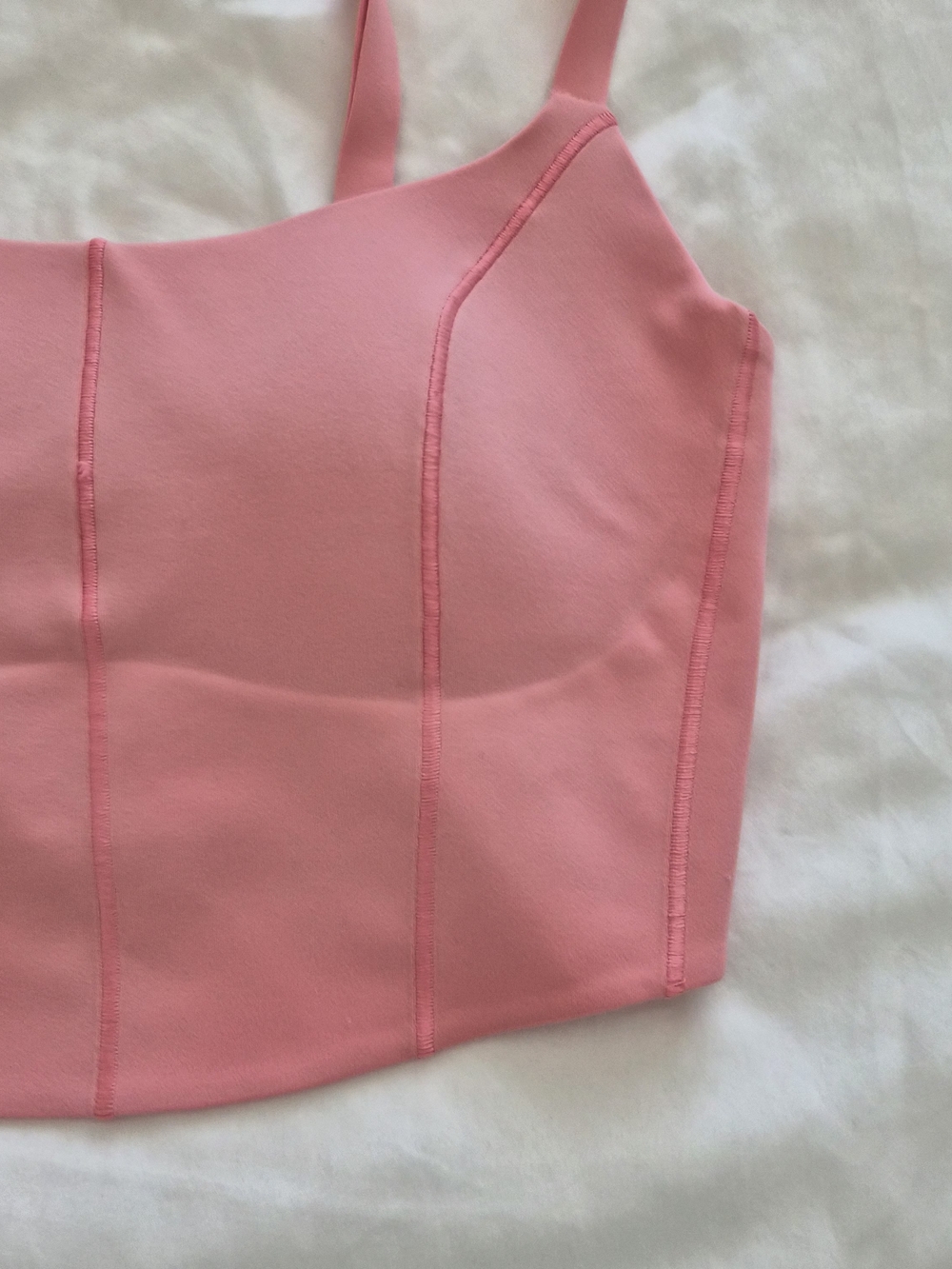 Offline by Aerie Baby Pink Corset Style Crop Sports Bra Size Small - Picture 3 of 7